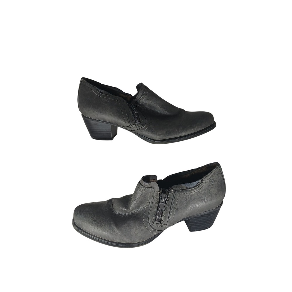 Natural Soul Kasta Ankle Booties 6.5M Grey Comfort Block Heel Professional
